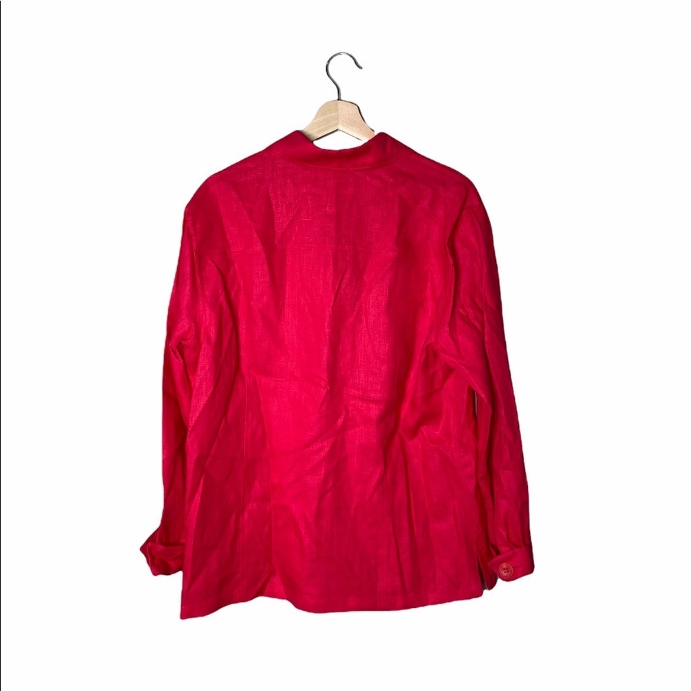 Lafayette 148 New York Red Button Down Shirt - Picture 4 of 5